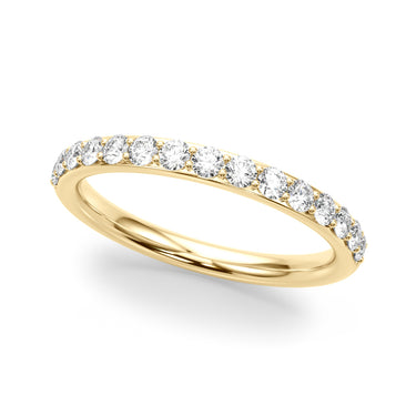 Shared Prong Wedding Band – Lab Diamond Wedding Band in 18K Gold | Just Brilliant – close-up view