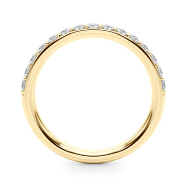 Shared Prong Wedding Band – Lab Diamond Wedding Band in 18K Gold | Just Brilliant – lifestyle view