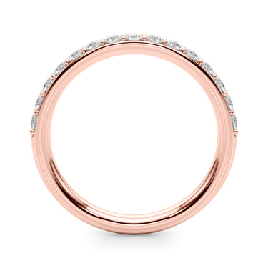 Shared Prong Wedding Band – Lab Diamond Wedding Band in 18K Gold | Just Brilliant – angle view