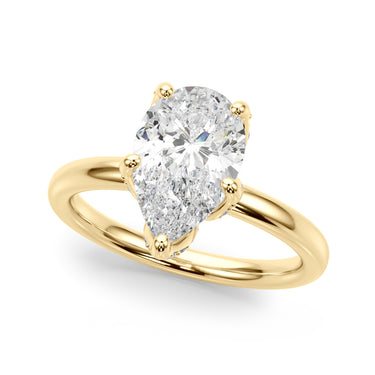 Floral Pear Engagement Ring – Pear-Shaped Lab Diamond Engagement Ring in 18K Gold | Just Brilliant – angle view