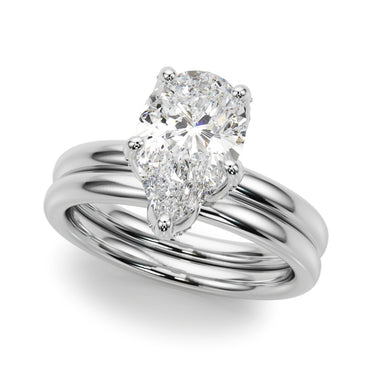 Floral Pear Engagement Ring – Pear-Shaped Lab Diamond Engagement Ring in 18K Gold | Just Brilliant – close-up view