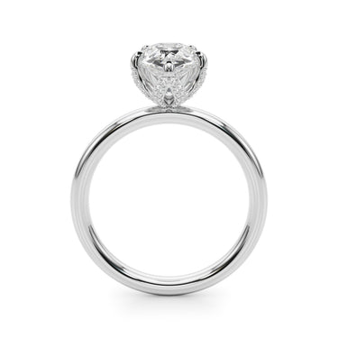Floral Pear Engagement Ring – Pear-Shaped Lab Diamond Engagement Ring in 18K Gold | Just Brilliant – detail view