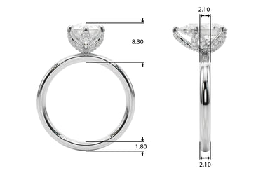 Floral Pear Engagement Ring – Pear-Shaped Lab Diamond Engagement Ring in 18K Gold | Just Brilliant – side view