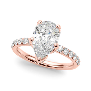 Floral Pear Engagement Ring – Pear-Shaped Lab Diamond Engagement Ring in 18K Gold | Just Brilliant – view 10