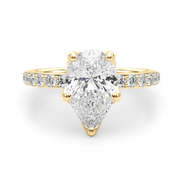 Floral Pear Engagement Ring – Pear-Shaped Lab Diamond Engagement Ring in 18K Gold | Just Brilliant – view 9