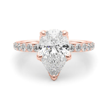 Floral Pear Engagement Ring – Pear-Shaped Lab Diamond Engagement Ring in 18K Gold | Just Brilliant – view 13