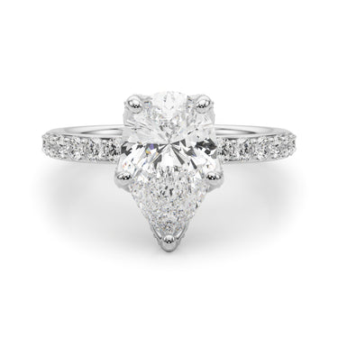 Floral Pear Engagement Ring – Pear-Shaped Lab Diamond Engagement Ring in 18K Gold | Just Brilliant – lifestyle view