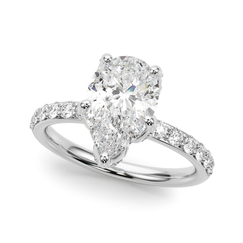 Floral Pear Engagement Ring
