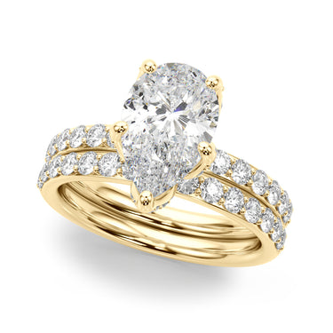 Floral Pear Engagement Ring – Pear-Shaped Lab Diamond Engagement Ring in 18K Gold | Just Brilliant – view 8
