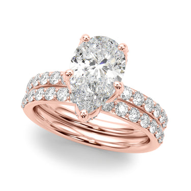 Floral Pear Engagement Ring – Pear-Shaped Lab Diamond Engagement Ring in 18K Gold | Just Brilliant – view 12