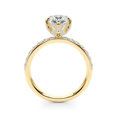 Floral Pear Engagement Ring – Pear-Shaped Lab Diamond Engagement Ring in 18K Gold | Just Brilliant – view 7