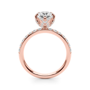 Floral Pear Engagement Ring – Pear-Shaped Lab Diamond Engagement Ring in 18K Gold | Just Brilliant – view 11