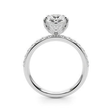 Floral Pear Engagement Ring – Pear-Shaped Lab Diamond Engagement Ring in 18K Gold | Just Brilliant – detail view