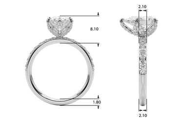 Floral Pear Engagement Ring – Pear-Shaped Lab Diamond Engagement Ring in 18K Gold | Just Brilliant – side view