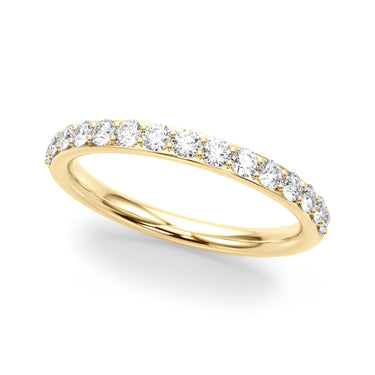 Shared Prong Wedding Band – Lab Diamond Wedding Band in 18K Gold | Just Brilliant – close-up view