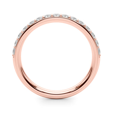 Shared Prong Wedding Band – Lab Diamond Wedding Band in 18K Gold | Just Brilliant – angle view