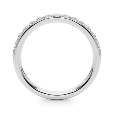 Shared Prong Wedding Band – Lab Diamond Wedding Band in 18K Gold | Just Brilliant – detail view