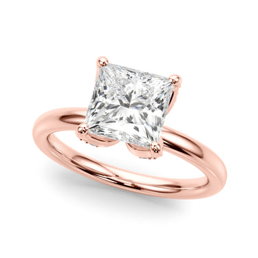 Floral Princess Cut Engagement Ring – Princess Cut Lab Diamond Engagement Ring in 18K Gold | Just Brilliant – view 10
