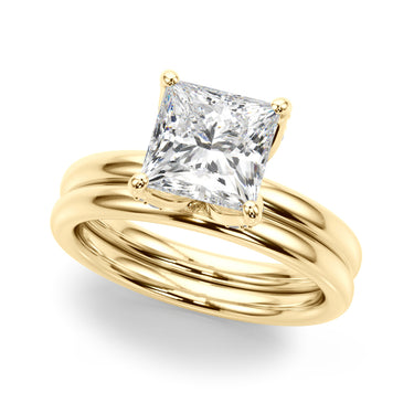 Floral Princess Cut Engagement Ring – Princess Cut Lab Diamond Engagement Ring in 18K Gold | Just Brilliant – view 8
