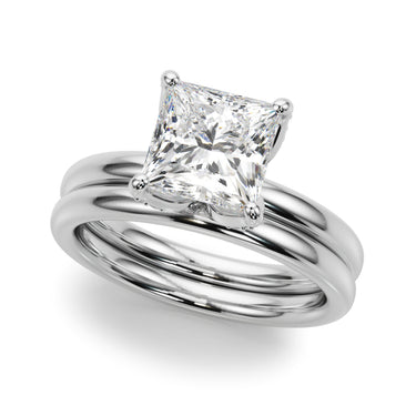 Floral Princess Cut Engagement Ring – Princess Cut Lab Diamond Engagement Ring in 18K Gold | Just Brilliant – close-up view