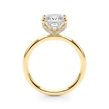Floral Princess Cut Engagement Ring – Princess Cut Lab Diamond Engagement Ring in 18K Gold | Just Brilliant – view 7