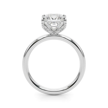 Floral Princess Cut Engagement Ring – Princess Cut Lab Diamond Engagement Ring in 18K Gold | Just Brilliant – detail view