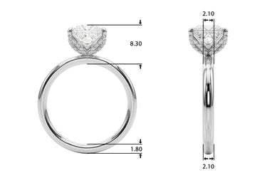 Floral Princess Cut Engagement Ring – Princess Cut Lab Diamond Engagement Ring in 18K Gold | Just Brilliant – side view