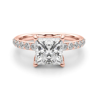 Floral Princess Cut Engagement Ring – Princess Cut Lab Diamond Engagement Ring in 18K Gold | Just Brilliant – view 13