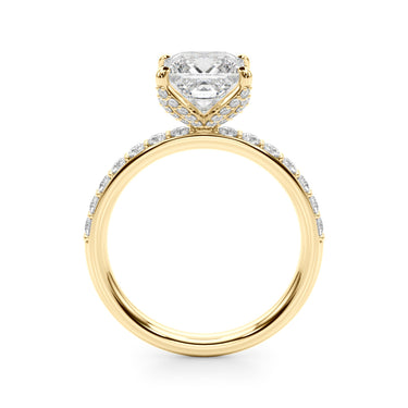 Floral Princess Cut Engagement Ring – Princess Cut Lab Diamond Engagement Ring in 18K Gold | Just Brilliant – view 7