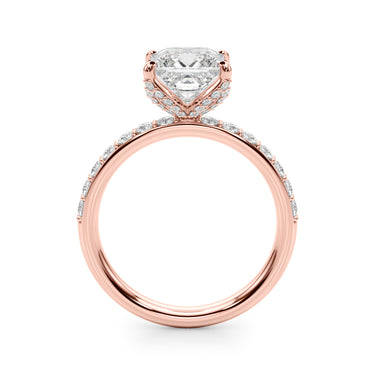 Floral Princess Cut Engagement Ring – Princess Cut Lab Diamond Engagement Ring in 18K Gold | Just Brilliant – view 11