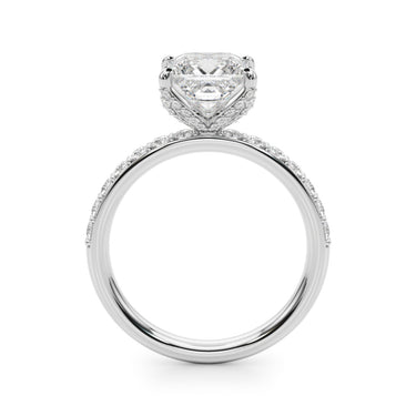 Floral Princess Cut Engagement Ring – Princess Cut Lab Diamond Engagement Ring in 18K Gold | Just Brilliant – detail view