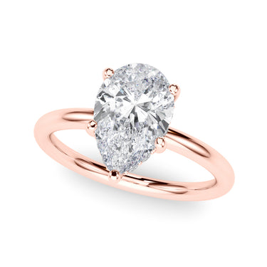 Pear Shaped Hidden Halo Engagement Ring – Pear-Shaped Lab Diamond Engagement Ring in 18K Gold | Just Brilliant – view 10