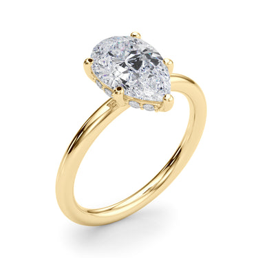 Pear Shaped Hidden Halo Engagement Ring – Pear-Shaped Lab Diamond Engagement Ring in 18K Gold | Just Brilliant – view 9