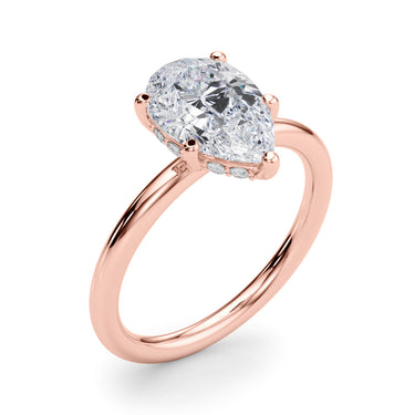 Pear Shaped Hidden Halo Engagement Ring – Pear-Shaped Lab Diamond Engagement Ring in 18K Gold | Just Brilliant – view 13