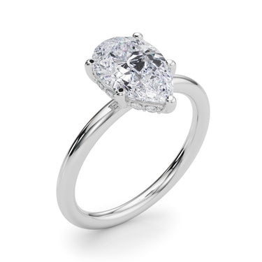 Pear Shaped Hidden Halo Engagement Ring – Pear-Shaped Lab Diamond Engagement Ring in 18K Gold | Just Brilliant – lifestyle...