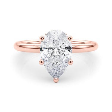 Pear Shaped Hidden Halo Engagement Ring – Pear-Shaped Lab Diamond Engagement Ring in 18K Gold | Just Brilliant – view 12