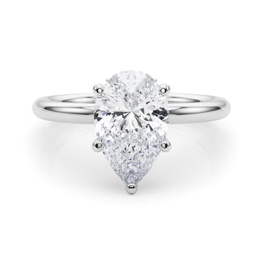 Pear Shaped Hidden Halo Engagement Ring – Pear-Shaped Lab Diamond Engagement Ring in 18K Gold | Just Brilliant – close-up ...
