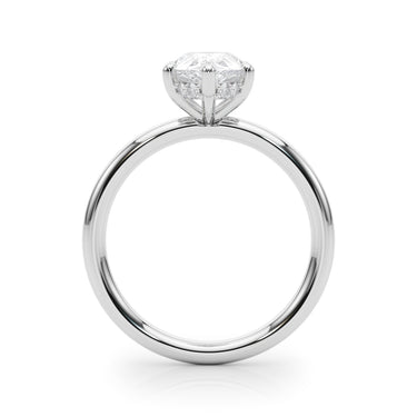 Pear Shaped Hidden Halo Engagement Ring – Pear-Shaped Lab Diamond Engagement Ring in 18K Gold | Just Brilliant – detail view