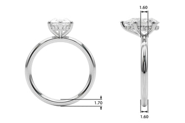 Pear Shaped Hidden Halo Engagement Ring – Pear-Shaped Lab Diamond Engagement Ring in 18K Gold | Just Brilliant – side view
