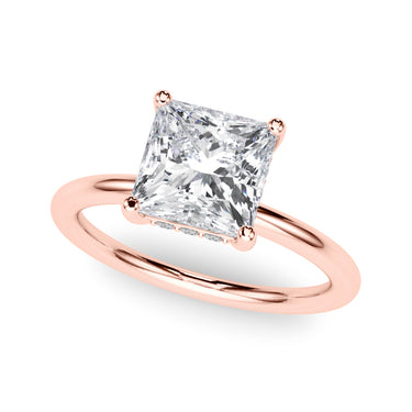 Hidden Halo Princess Cut Engagement Ring – Princess Cut Lab Diamond Engagement Ring in 18K Gold | Just Brilliant – view 10