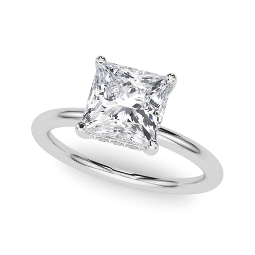 Hidden Halo Princess Cut Engagement Ring