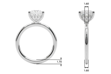 Hidden Halo Princess Cut Engagement Ring – Princess Cut Lab Diamond Engagement Ring in 18K Gold | Just Brilliant – side view