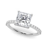 Single Row Hidden Halo Square Engagement Ring – Radiant Lab Diamond Engagement Ring in 18K Gold | Just Brilliant