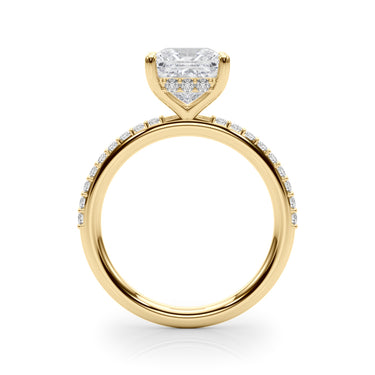 Single Row Hidden Halo Square Engagement Ring – Lab Diamond Engagement Ring in 18K Gold | Just Brilliant – view 7