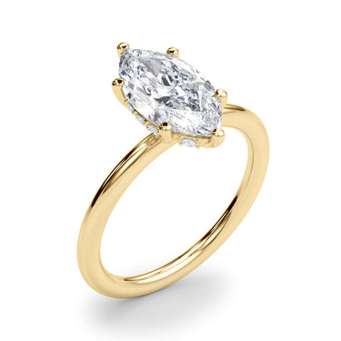 Hidden Halo Marquise Engagement Ring – Marquise Lab Diamond Engagement Ring in 18K Gold | Just Brilliant – view 9