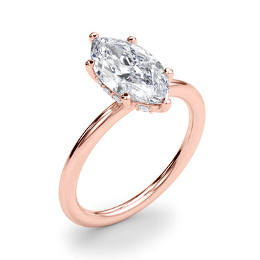 Hidden Halo Marquise Engagement Ring – Marquise Lab Diamond Engagement Ring in 18K Gold | Just Brilliant – view 13
