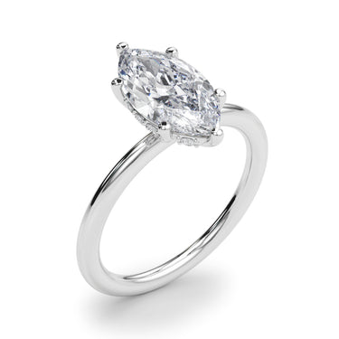 Hidden Halo Marquise Engagement Ring – Marquise Lab Diamond Engagement Ring in 18K Gold | Just Brilliant – lifestyle view