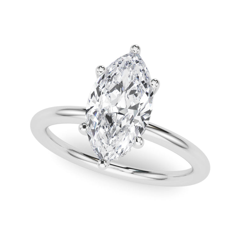 Hidden Halo Marquise Engagement Ring – Marquise Lab Diamond Engagement Ring in 18K Gold | Just Brilliant