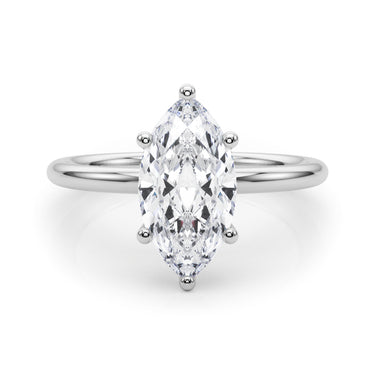Hidden Halo Marquise Engagement Ring – Marquise Lab Diamond Engagement Ring in 18K Gold | Just Brilliant – close-up view
