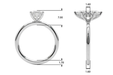 Hidden Halo Marquise Engagement Ring – Marquise Lab Diamond Engagement Ring in 18K Gold | Just Brilliant – side view